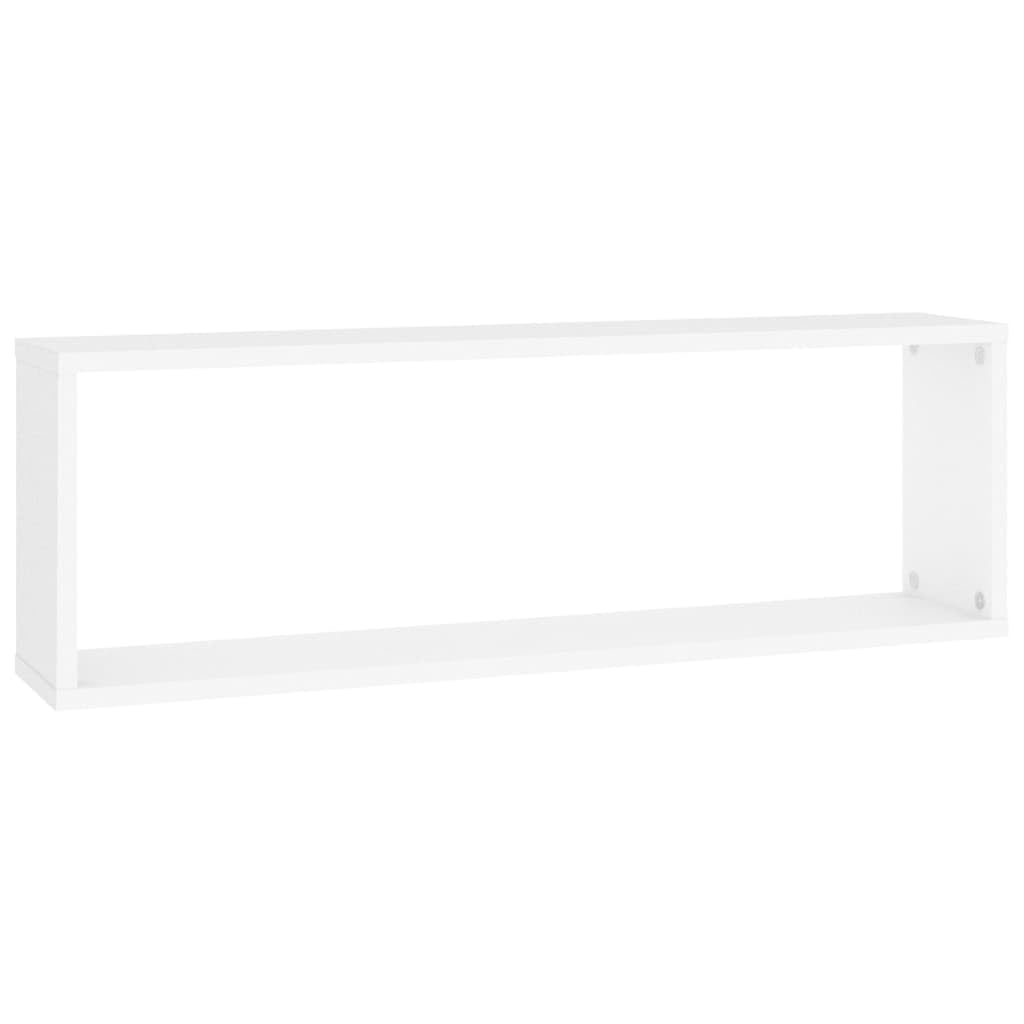 Scaffalature, mensole da parete e sporgenze, mensole cubiche da parete, 4 pezzi, bianco, 80 x 15 x 26,5 cm, in legno ingegnerizzato