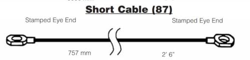 Cable de reemplazo corto BodySolid de 75,7 cm para sistema de fuerza G6B, extremos con ojo estampado, marca Hydra Fitness Exchange miniatura 2