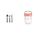 Lékué Juego de cubiertos para llevar, Acero Inoxidable + Recipiente hermético para transportar alimentos, Coral, 400 ml