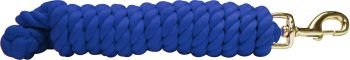 Royal Blue Braided Cotton Lead Rope 10' w/Brass Snap Showman