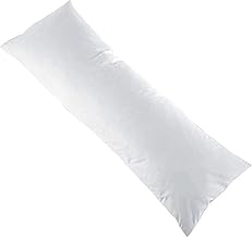 British Home Bedding Bolster Pillow (Double 4FT 6Inch) Full Body Pillow Orthopaedic Support Pregnencey Pillow Hollowfiber Filling Cushion (4.6ft (19-54 Inches), White)