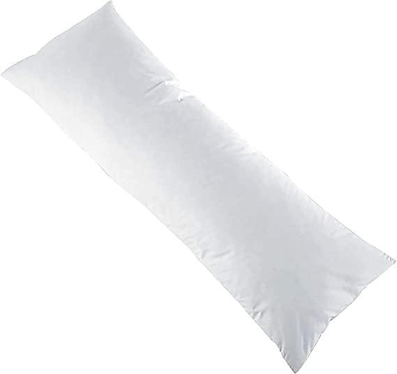 British Home Bedding Bolster Pillow (Super Single 4FT) Full Body Pillow Orthopaedic Support Pregnencey Pillow Hollowfiber Filling Cushion (4ft (19-48 Inches), White)