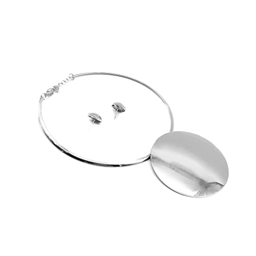 COLORFUL BLING Exaggerated African Choker Necklace Punk Egypt Tribal Chunky Collar Thick Geometric Statement Necklace with Earrings Jewelry Set for Women2