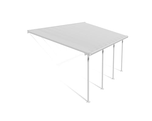 Canopia by Palram Terrassenüberdachung Alu Feria 3X6.10 Polycarbonat Hohlkammerplatten Pergola 610 x 300 cm Weiss zur Überdachung ihrer Terrasse