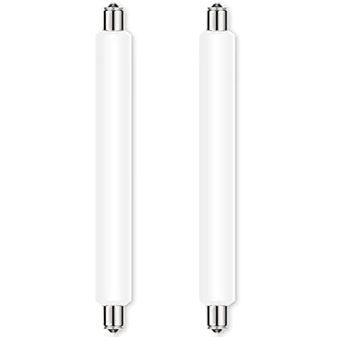 Sunnylinn 284mm S15s LED Light Bulb 6W Cool White 6000K 284mm Strip Light Bulb 60W S15 Shaver Light Bulbs Replacement T25 Tube Lamp Bathroom Strip Light Non-Dimmable (2-Pack) Cover