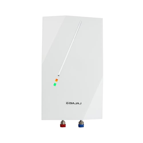 Bajaj Skive 5 Litre Instant Water Heater for home| High Grade SS Tank| Multiple Safety System| Suitable for High Rise| Shock Resistant| Rust Proof Outer| 5-Year* Tank Warranty by Bajaj 【White】