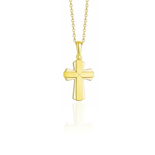 fish Collar Clásico De Oro 333 Con Colgante En Forma De Cruz Para Niños Y Niñas