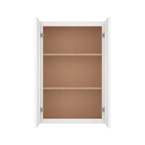 Image of Furinno Shaker Wall Kitchen Cabinet 2-Doors-2 Shelves, Ready to Assemble, 12 D x 24 W x 36 H, White
