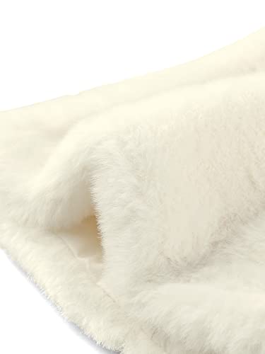 Allegra K Bolero Shrug For Women's Evening Wedding Cropped Faux Fur Jacket Medium Beige White #TOP3