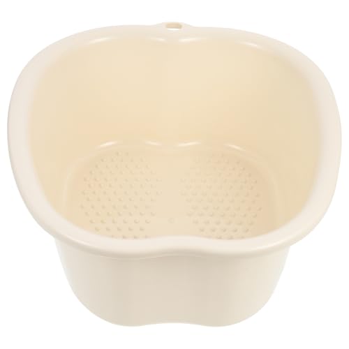 Cubo plástico para baño de pies con función masaje beige miniatura 1