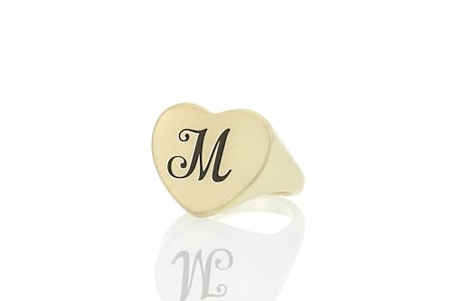 Bague initiale lettre or vintage - Bijoux personnalisés cœur