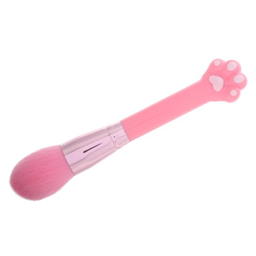 NOLITOY Cute Cat Paw Makeup Brush Long Handle Hair Powder Brush for Blush Foundation Nail Dusting Soft Bristles Natural Look Versatile Makeup Tool