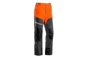 Husqvarna Schnittschutzhose für Kettensäge EN381 Klasse 1 (20m/s) orange-grau, Grau Orange, 46