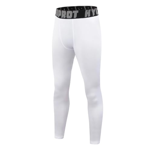 HYCOPROT Boys' Compression Pants Youth Leggings Tights Kids Athletic Sports Base Layer for Running Football Basketball