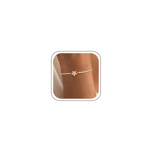 Rcidan 14K Gold Plated Italian Handmade Link Chain Bracelet for Women, Adjustable Sliding Bolo Bracelet Dainty Jewelry Gift