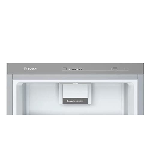 Bosch Home & Kitchen Appliances KSV36VLEP Serie 4 Freestanding Fridge with SuperCooling Function, LED Lights, EasyAccess Shelf, FreshSense sensors, 186 x 60 cm, Inox-look