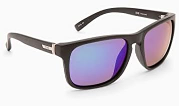 Optic Nerve - 2022 Premium & Affordable Polarized Wrap-Around Rectangle Sunglasses for Men/Women, Ziggy Edition with Matte Black Frame/Smoke/Green Mirror Lens