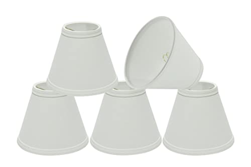 Image of Aspen Creative 32103-5A, Hardback Empire Clip-On Chandelier Lamp Shade, White, 3 inch Top x 6 inch Bottom x 5 inch Slant Height, Set of 5