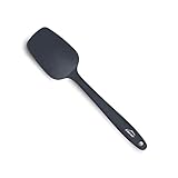 LACOR 64463 Cuchara de Silicona, Certificado LFGB Apto para Alimentos, Libre de BPA, Antiadherente, Resistente al Calor, Apta para el lavavajillas, 27.5cm, Negro