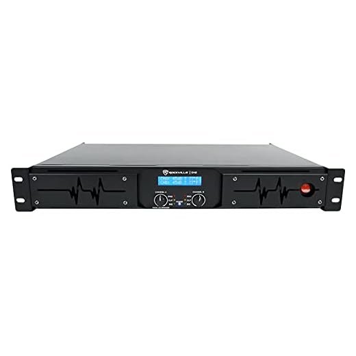 Rockville D12 5000W Peak/1400W RMS 2-Channel Class D Amplifier, LCD Display, Crossover Switch, Rack-Mountable, 4/8 Ohm Power Output, for DJs and Live Sound