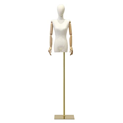 OTQEFTN Female Mannequin Torso Body, 150-240cm Adjust Half Body Dummy Model Display Stand, Dress Form Sewing Design Hanger for Clothing Store, 2 Sizes