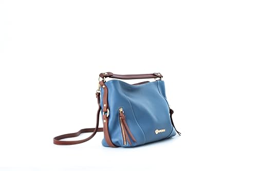 Image of Baroncelli Medium Italian Leather Tote Bag for Women - Pebbled Genuine Leather Handbag with Zipper - Made in Italy