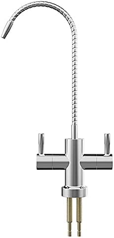 Grifo de cocina cepillado con rotación de 360°, filtro de agua RO para fregadero, sistema de agua potable de ósmosis inversa de 1/4 pulgadas, fácil instalación, diseño duradero y elegante.