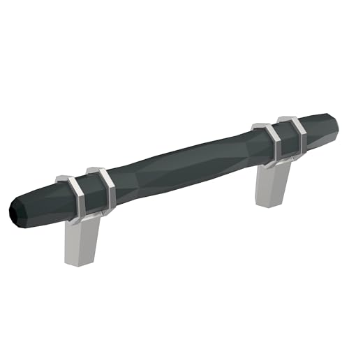 Amerock 3-3/4" London Black Bronze/Polished Chrome Drawer Pull