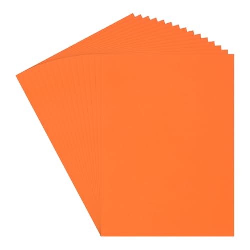 QUARKZMAN 60 arkuszy pomarańczowego papieru kolorowego, 20" x 20", 200 g/m², gruby papier kartonowy do majsterkowania, zaproszeń, tworzenia kart, scrapbookingu, rysowania