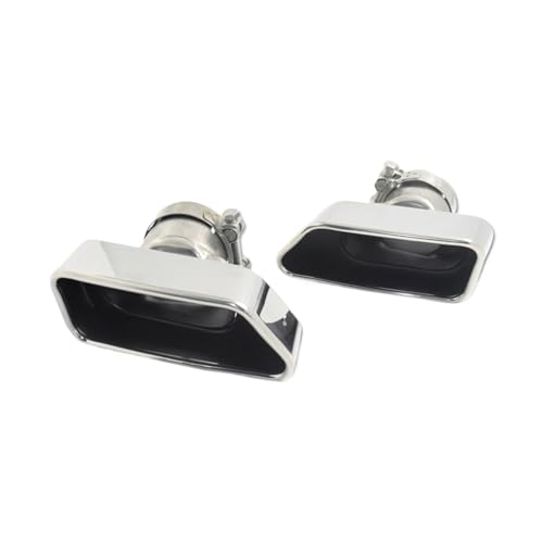 Car Exhaust Tip Compatible For BMW F10 F11 F12 F13 535i 535d 640i 640d 550i 650i Square Tailtip Muffler Tip Nozzle Exhaust Systems(Silver)