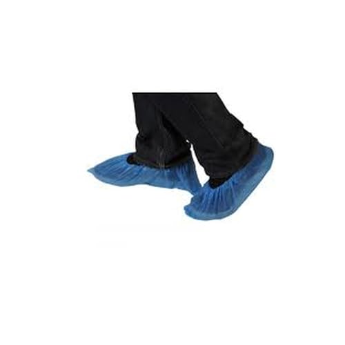 Cubrezapatos CPE azul impermeables para uso médico pack de 2000 unidades en 20 bolsas 1