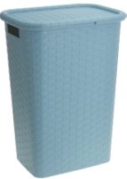 Trendkontor Wäschekorb in Flechtoptik mit Deckel in 4 Versch. Farben (Türkis) Cover