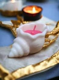 Venvintra Handcrafted Seashell Sculpture Cement Mold with SOYA Wax Candle Aesthetic Coastal Conch Shell Pillar Candle for Home Decor Minimalist Ocean Inspired for Bathroom Living Room (white, pack of 4) 3