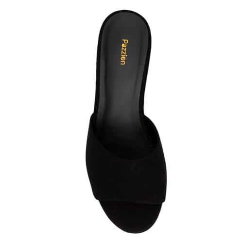 Pazzion Women's Open Toe Platform Slide Sandals Slip On Chunky High Heel Backless Mules Slippers Comfortable Daily Outdoor Shoes Size 4-16 US4