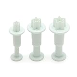 Generic Star Plunger Cutter Mold Fondant Cake Decorating Kitchen Mould DIY Tools Pack of 3 Pcs Color White