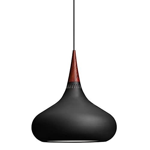 Luminaire en bois pour îlot de cuisine de style suspension industrielle