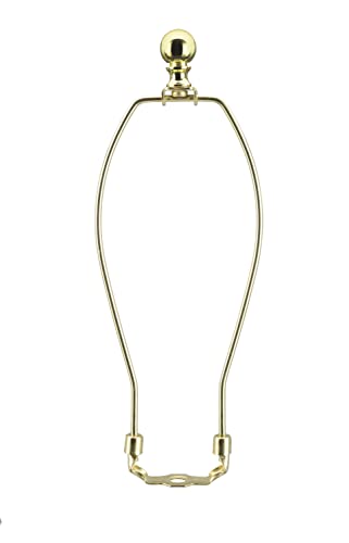 Image of Aspen Creative 20023-11, 12 inch Height Complete Lamp Harp Set - Includes Solid Steel Bumped Cylinder Finial /Saddle and 12 inch Harp in Brass Plated Finish