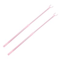 VICASKY 2pcs Retractable Clothes Reach Poles Telescoping Clothes Drying Rods Adjustable Closet Poles Lightweight Portable Reach Garment Sticks for Balcony and Travel (pink, Approx 1m