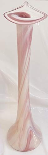Oberstdorfer Glashütte Oversized Floor Vase Modern Tall Coloured Glass in Purple/White Height 65-75 cm Base Diameter Approx. 20 cm