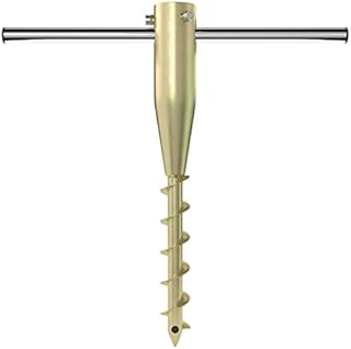 DAKEPOLE Patio Ground Beach Sand Umbrella Anchor,Rust Free Outdoor Beach Sand Umbrella Base with Ground Anchor Screw for Sun Protection, Shade,Universal Fits Flag Pole Umbrella Holder Stand