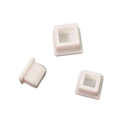 Bouchons carrés en caoutchouc blanc 11,6 mm | Lot de 5 embouts en T de protection
