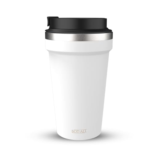 Image of BOT-All LITE Premium Mug, Made with 304 Stainless Steel Inner Layer & PS Plastic Outer Layer, Lightweight and Portable, Perfect for Hot and Cold Beverages, Easy to Carry (White - 500 ml)