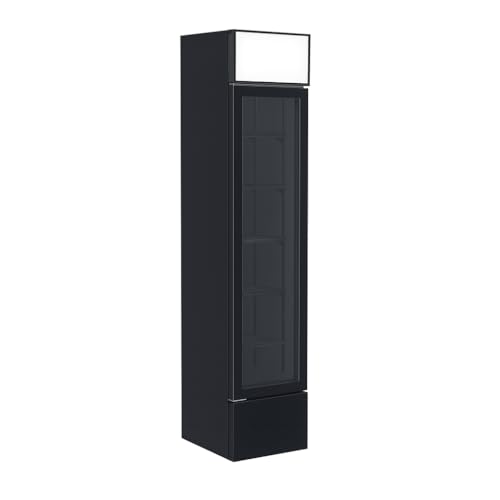 Générique Armoire à Boissons Extra Slim – 160 L – Refroidissement Positif Ventilé – 1 Porte Battante – Éclairage LED – 5 Étagères Réglables...