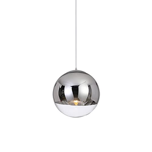 SXSHEYS Lámparas de araña - Lámparas Colgantes esféricas de Cristal con Degradado de Color E27 para Techo, Ideales para restaurantes de Comida rápida, oficinas, Bares y cafeterías. Color Plata.