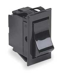 Carling Technologies Tippette Full-Sized Rocker Switch | SPST ON-None-Off | 15A 125VAC, 10A 250VAC | Curved Black Gloss Actuator