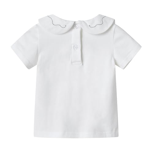Image of Toddler Kids Girls Boys Basic Peter Pan Collar Tee Shirt T-Shirts Tops Bottom Long Sleeve Solid Blouse