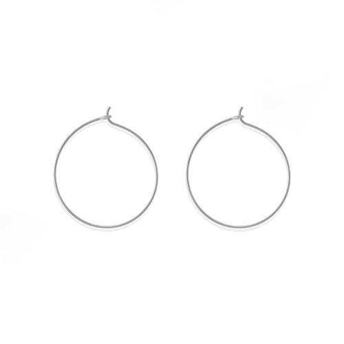 Boma Jewelry Sterling Silver 1 1/4 Inch Wire Hoop Earrings #TOP9