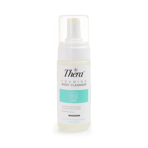 Thera Foaming Body and Hair Cleanser, Rinse-Free Exfoliating Foam, 5 oz, 12 Count