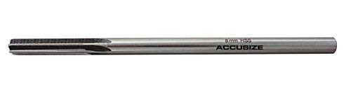 Accusize Industrial Tools 8.0 mm H.S.S. M2 Straight Shank Straight Flute Chucking Reamers, Right Hand, 7.04 mm Shank Dia, 6 Flute, 6'' Oal, 0400-5080