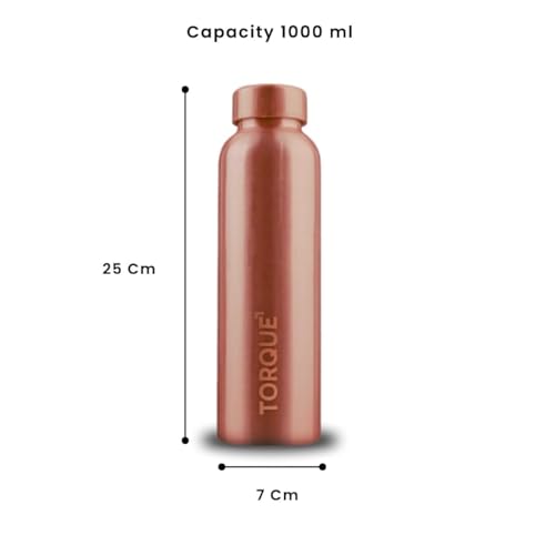 Image of Torque Pure Copper Water Bottle | Copper Bottles for Kids, School Office, Gym, Sport Gift Drinking Water